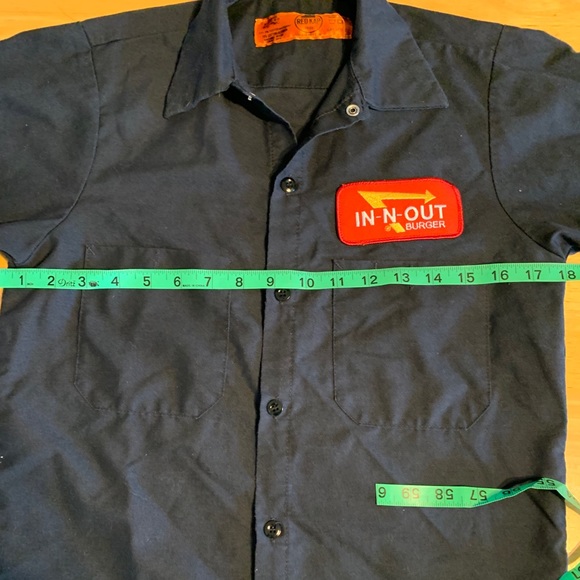 Red Kap In-N-Out Sz S XS Blue Employee Work Shirt - Picture 3 of 4